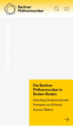 Vorschau der mobilen Webseite www.berliner-philharmoniker.de, Berliner Philharmoniker