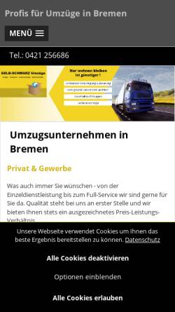 Vorschau der mobilen Webseite www.gelb-schwarz-umzuege.de, Gelb-Schwarz-Umzüge