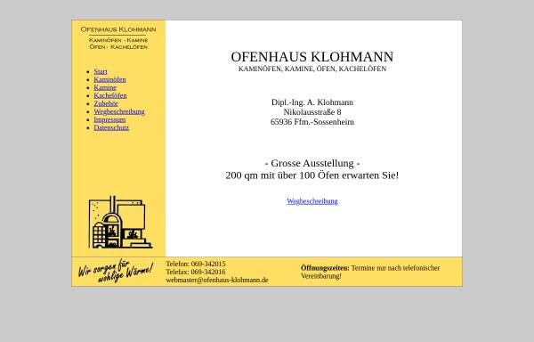 Vorschau von www.ofenhaus-klohmann.de, Ofenhaus Klohmann
