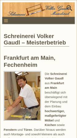 Vorschau der mobilen Webseite schreinerei-gaudl-frankfurt.de, Schreinerei Gaudl