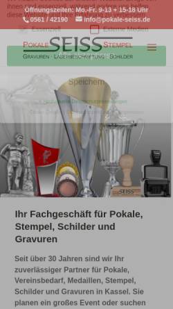Vorschau der mobilen Webseite www.pokale-seiss.de, Pokale Seiss