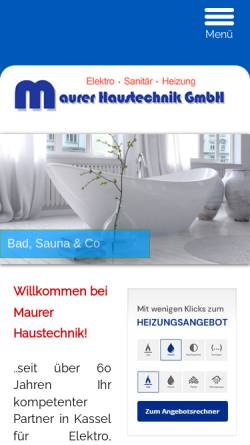 Vorschau der mobilen Webseite www.haustechnik-kassel.de, Maurer Haustechnik GmbH