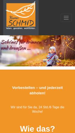 Vorschau der mobilen Webseite www.blumen-schmid-kassel.de, Blumen Schmid GmbH