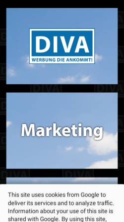 Vorschau der mobilen Webseite www.diva-werbung.de, Diva-Werbung