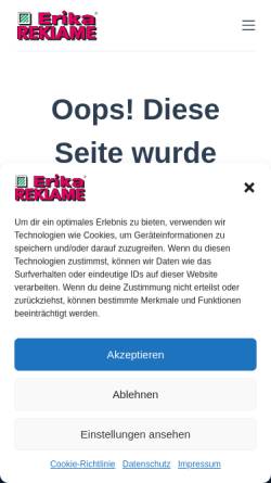 Vorschau der mobilen Webseite www.erika-reklame.de, Erika Reklame