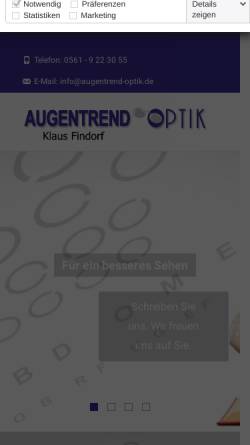 Vorschau der mobilen Webseite www.augentrend-optik.de, Augentrend Optik