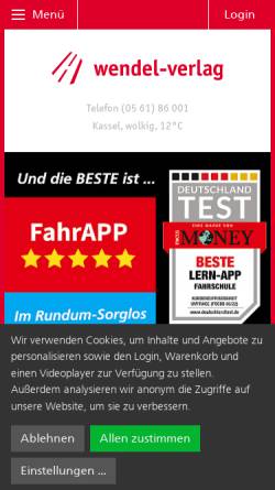 Vorschau der mobilen Webseite www.wendel-verlag.de, Wendel-Verlag GmbH