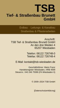 Vorschau der mobilen Webseite www.brunett-gmbh.de, Brunett Straßen- und Tiefbau GmbH