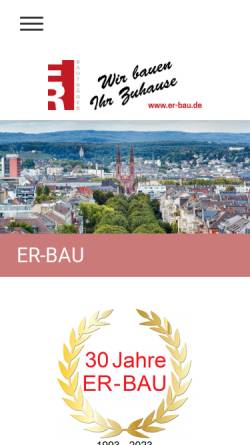 Vorschau der mobilen Webseite www.er-bau.de, ER-Bauträger GmbH