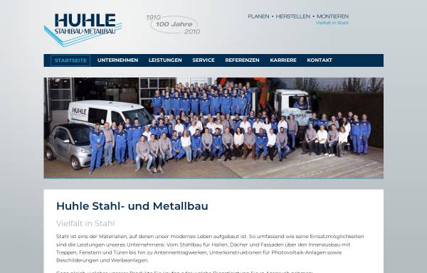 Vorschau von www.huhle-stahlbau.de, Huhle Stahl- und Metallbau GmbH