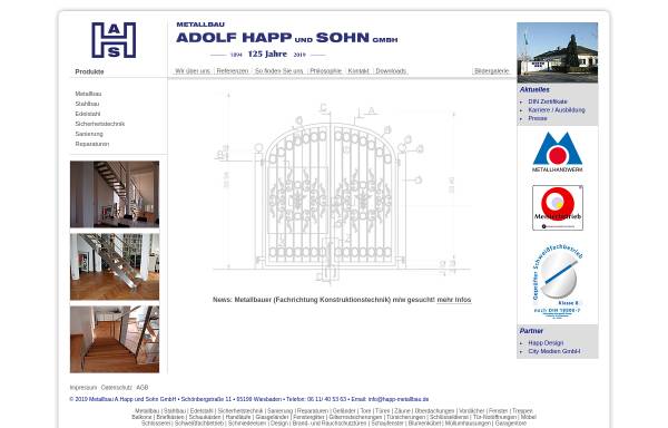 Vorschau von www.happ-metallbau.de, Metallbau Adolf Happ & Sohn GmbH