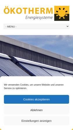 Vorschau der mobilen Webseite www.oekotherm-solartechnik.de, Ökotherm Energiesysteme GmbH
