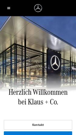 Vorschau der mobilen Webseite www.mercedes-benz-klaus.de, Klaus GmbH+Co. KG