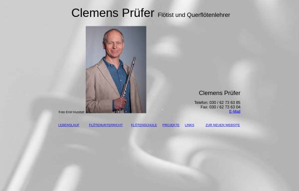 Vorschau von www.floete-berlin.de, Clemens Prüfer, Flötist und Querflötenlehrer