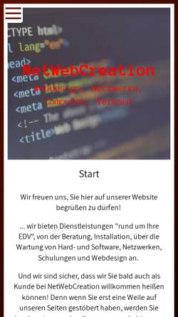 Vorschau der mobilen Webseite www.nwc-nms.de, NetWebCreation Martin Krüger