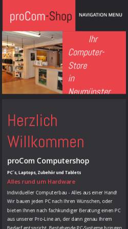 Vorschau der mobilen Webseite www.procom-shop.de, ProCom professional Communication