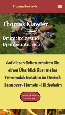Vorschau der mobilen Webseite www.trommelkreise.de, Trommelkreise