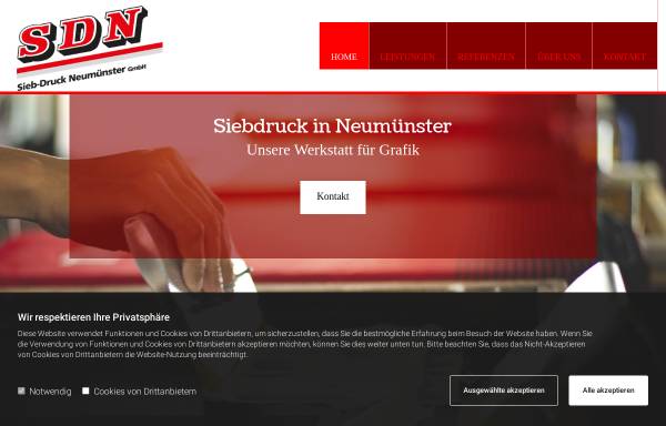 Vorschau von www.siebdruck-nms.de, Siebdruck Neumünster GmbH