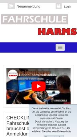 Vorschau der mobilen Webseite www.harms-fahrschule.de, Thorsten Harms