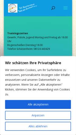 Vorschau der mobilen Webseite buchenlaub.de, Schützenverein Buchenlaub e.V. Buch