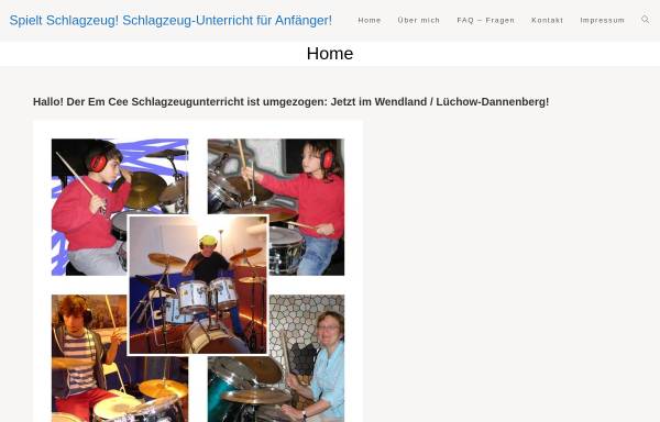 Vorschau von www.spielt-schlagzeug.de, Em-Cee-Schlagzeugunterricht