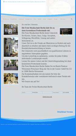 Vorschau der mobilen Webseite www.freiemusikschule.com, Die Freie Musikschule Berlin