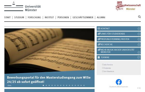 Vorschau von www.uni-muenster.de, Institut für Musikwissenschaft und Musikpädagogik