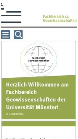 Vorschau der mobilen Webseite www.uni-muenster.de, WWU Münster - Geowissenschaften (FB 14)
