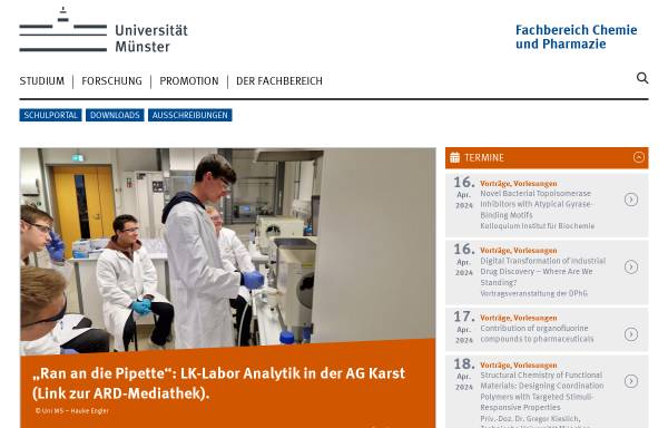 Vorschau von www.uni-muenster.de, WWU Münster - Chemie und Pharmazie (FB 12)