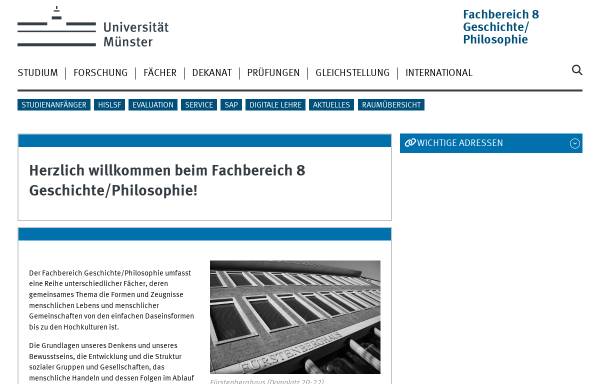 Vorschau von www.uni-muenster.de, WWU Münster - Geschichte und Philosophie (FB 8)