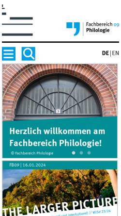 Vorschau der mobilen Webseite www.uni-muenster.de, WWU Münster - Philologie (FB 9)