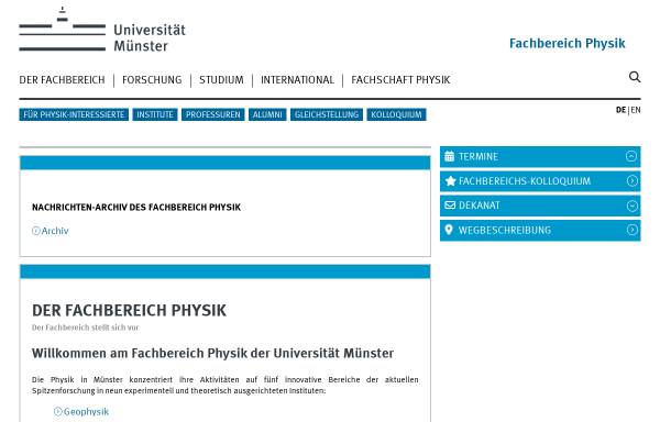 Vorschau von www.uni-muenster.de, WWU Münster - Physik (FB 11)
