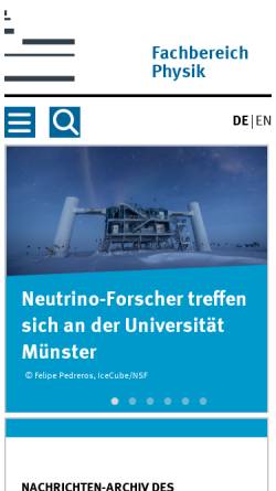 Vorschau der mobilen Webseite www.uni-muenster.de, WWU Münster - Physik (FB 11)