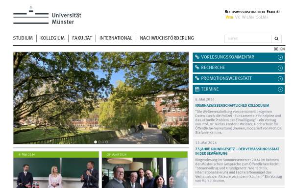 Vorschau von www.jura.uni-muenster.de, WWU Münster - Rechtswissenschaftliche Fakultät (FB 3)