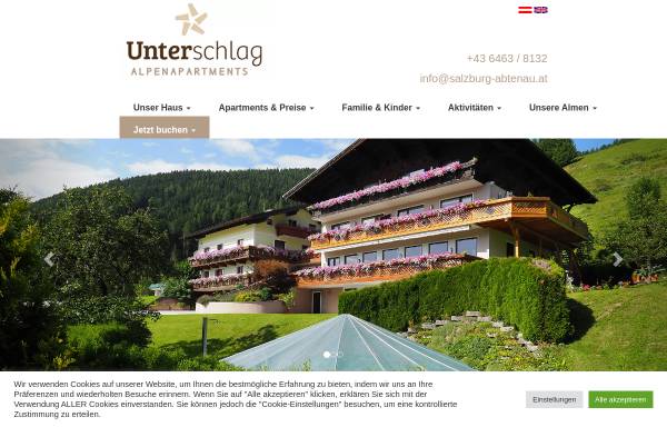 Vorschau von www.salzburg-abtenau.at, Alpenpension Unterschlag