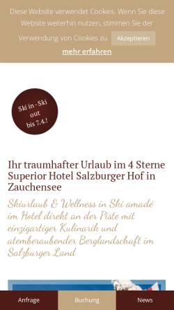 Vorschau der mobilen Webseite www.salzburgerhof.net, Hotel Salzburgerhof Zauchensee