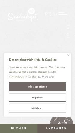 Vorschau der mobilen Webseite www.bauernhofurlaub.at, Sinnhubbauer Zimmer und Apartments