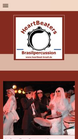 Vorschau der mobilen Webseite www.heartbeat-brazil.de, HeartBeat Brazil - Brazilian Instruments Verkauf & Unterricht