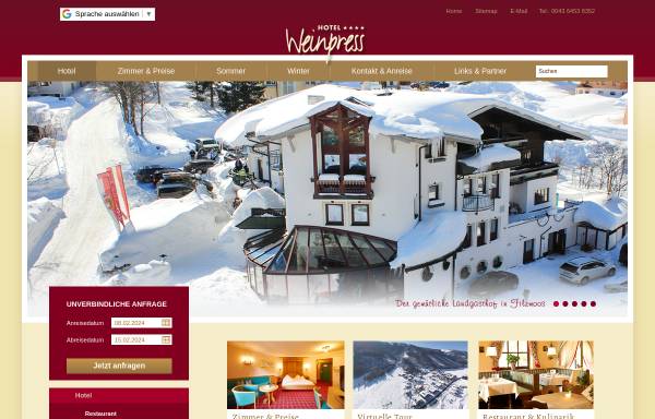 Vorschau von www.weinpress.at, Hotel Gasthof Weinpress