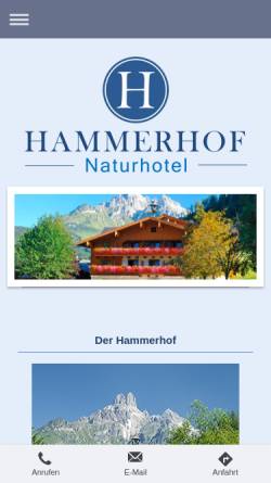 Vorschau der mobilen Webseite www.hammerhof.at, Hotel Hammerhof