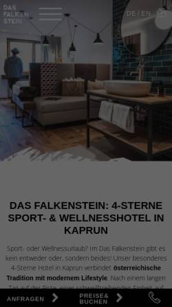 Vorschau der mobilen Webseite www.falkenstein.at, Sporthotel Falkenstein