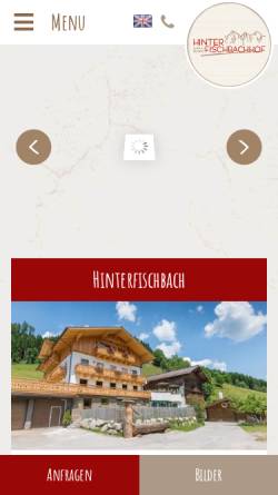 Vorschau der mobilen Webseite www.hinterfischbach.at, Hinterfischbachhof