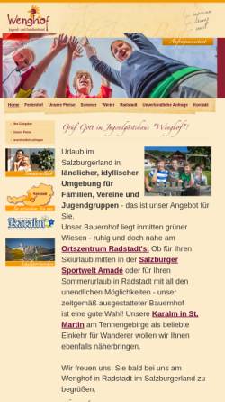 Vorschau der mobilen Webseite www.wenghof.at, Jugendgästehaus Wenghof
