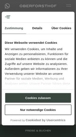 Vorschau der mobilen Webseite www.oberforsthof.at, Wellness- und Golfhotel Oberforsthof