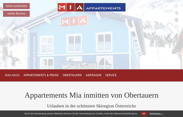 Vorschau von www.mia-obertauern.at, Appartements Mia Obertauern