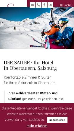 Vorschau der mobilen Webseite www.sailer-obertauern.at, Gasthof Sailer
