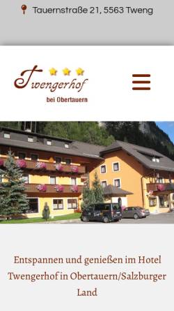 Vorschau der mobilen Webseite www.twengerhof.at, Gasthof Twengerhof