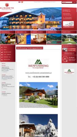 Vorschau der mobilen Webseite www.hotelelisabeth.at, Ferienhotel Elisabeth Werfenweng