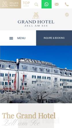 Vorschau der mobilen Webseite www.grandhotel-zellamsee.at, Grand Hotel