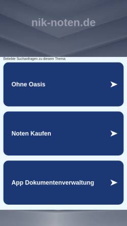 Vorschau der mobilen Webseite www.nik-noten.de, NiK - Noten in Kreuzberg - Vermittlung von Musikunterricht